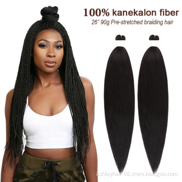 Private label 52 inch prestretched braid pre stretch ultra Ghana  pre stretched kanekalon braiding hair